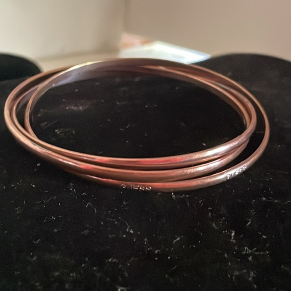 Vintage 1980s 8” Guess triple mixed metal copper bangle bracelets - Picture 5 of 11